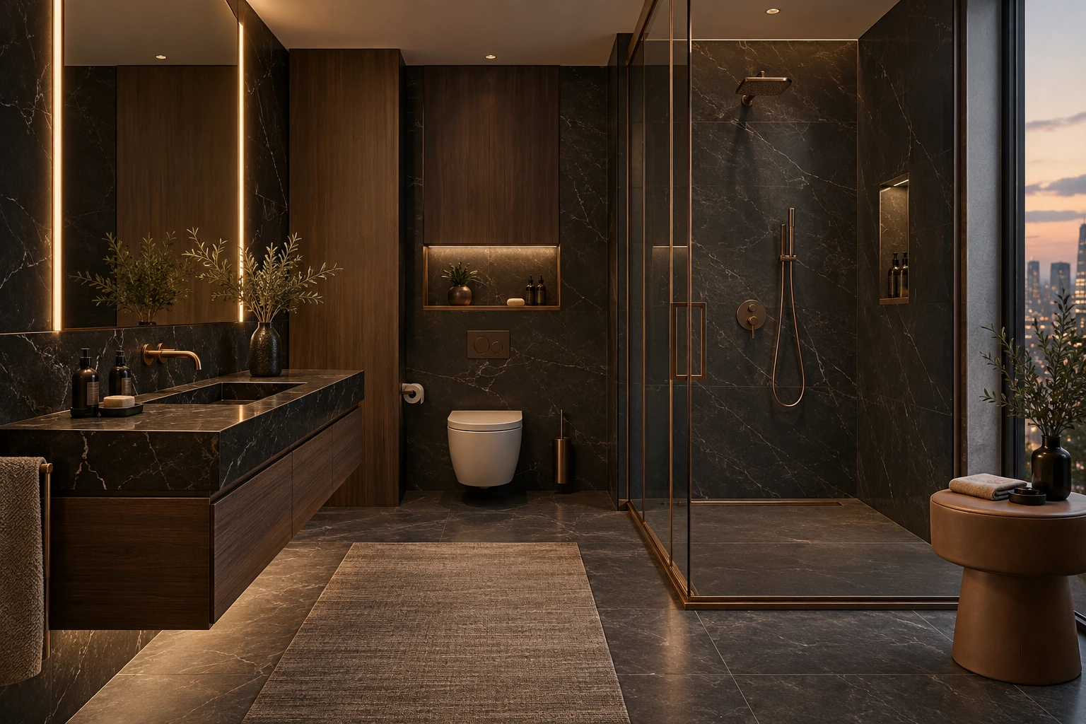 意式极简卫生间家具与空间搭配